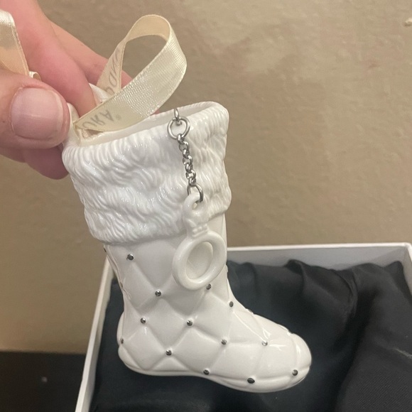 Pandora Christmas Porcelain 2012 Christmas Tree Ornament White Silver Stocking - Picture 3 of 7